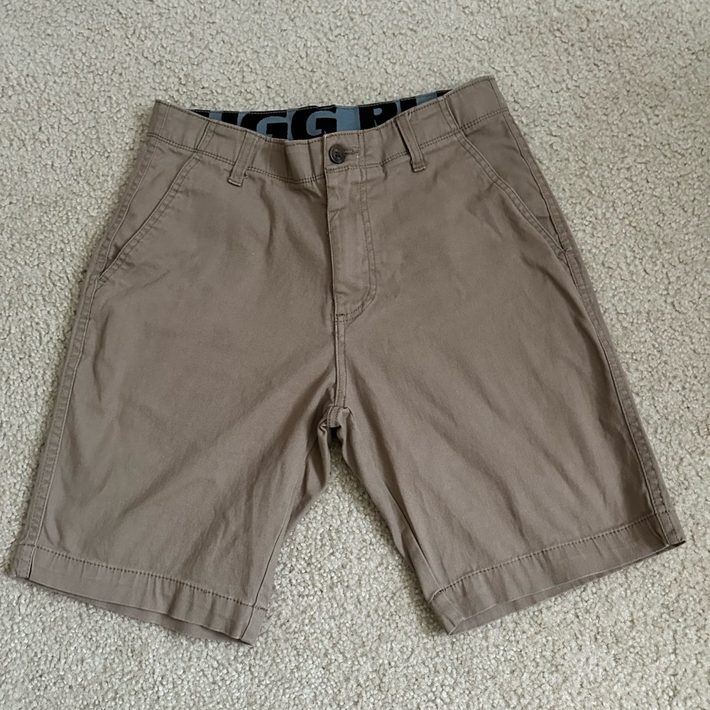 Plugg Men's Brown Flat Front Shorts
